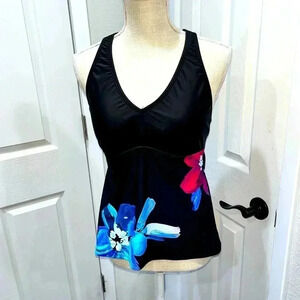 24th and Ocean Swim top racerback with cool back detailing.